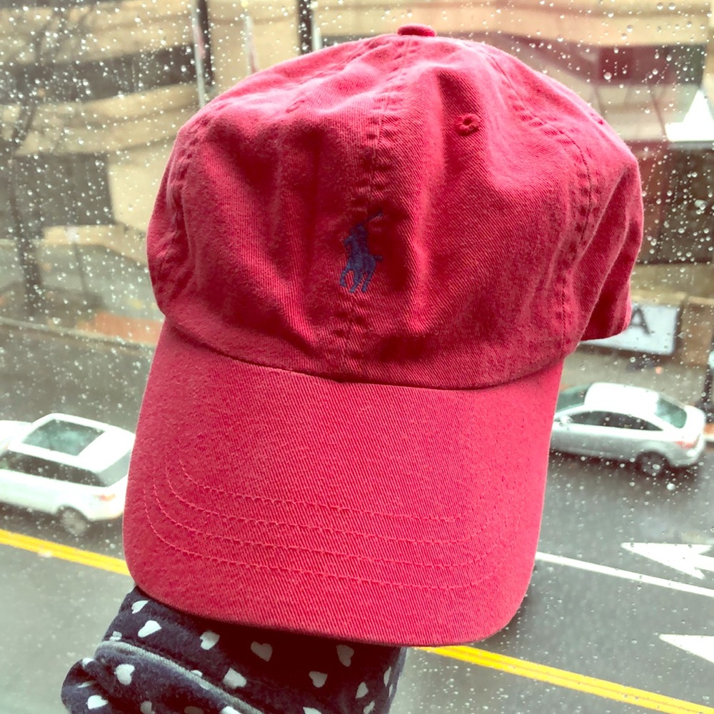 Red polo hat